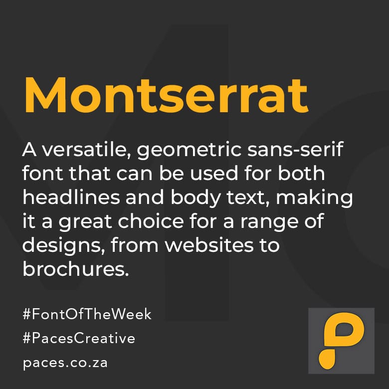 Paces Creative Font of the Week - Download Montserrat Font