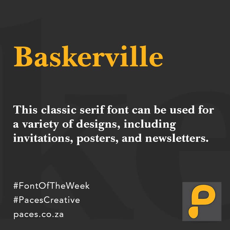 Paces Creative Font of the Week - Download Baskerville Font